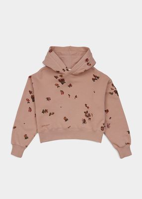 Girl's Flower Pullover Hoodie, Size 4-10