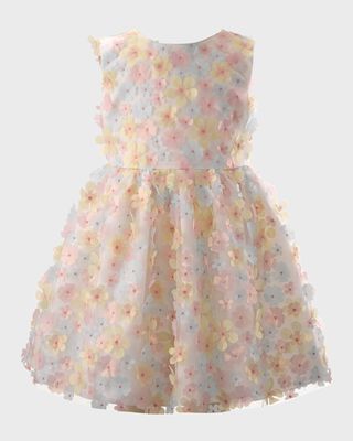 Girl's Flutter Flower Party Dress, Size 2-10