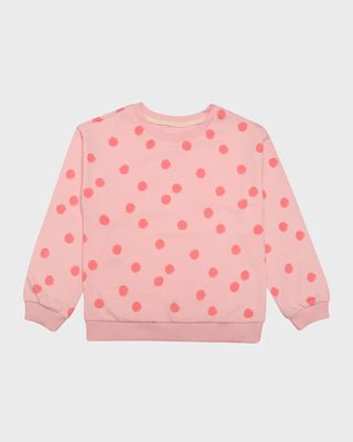 Girl's Frankie Dot-Print Sweatshirt, Size 2-7