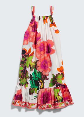 Girl's Frill-Hem Tiered Dress, Size 4-10