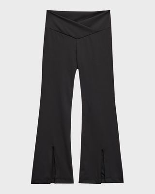 Girl's Front Slit Flare Pants, Size 4-6