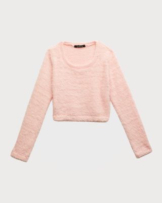 Girl's Fuzzy Pullover Sweater, Size S-XL