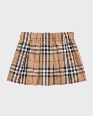 Girl's Gabrielle Vintage Check Kilt Skirt, Size 6M-2T