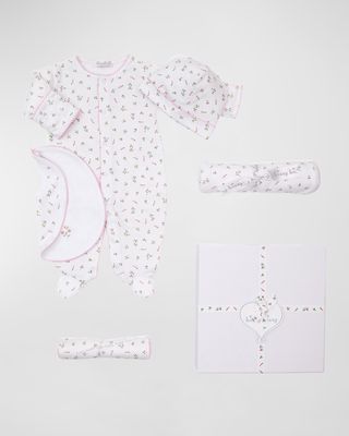 Girl's Garden Rose 5-Piece Gift Set, Size Newborn-9M