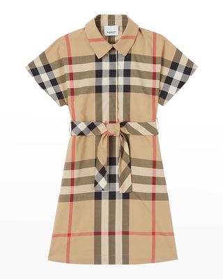 Girl's Giulietta Check Belted Dress, Size 3-14