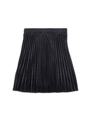 Girl's Glitter Pleated Skirt - Black - Size 8 - Black - Size 8