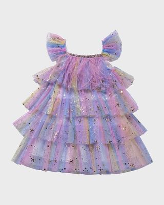 Girl's Glittery Layered Tutu Dress, Size 12M-10