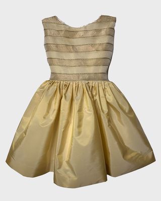 Girl's Gold Striped Dress, Size 3-6
