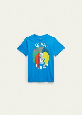 Girl's Good Vibes Monkey Graphic T-Shirt, Size 3-12