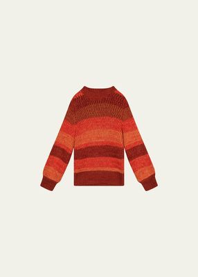 Girl's Gradient Wool Knit Sweater, Size 6-14