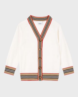 Girl's Graham Icon Stripe Wool-Blend Cardigan, Size 6M-2