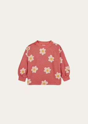 Girl's Graphic Flower-Print Sweatshirt, Size 2-11