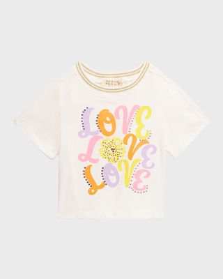 Girl's Graphic Love Crop Top, Size 4-6