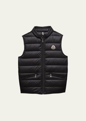 Girl's Gui Quilted Down Vest, Size 6-14