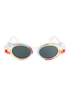 Girl's Gummy Bear Rhinestone Embellishments Sunglasses