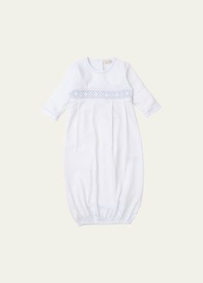 Girl's Hand-Smocked Convertible Gown, Newborn