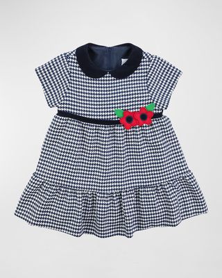 Girl's Houndstooth-Print A-Line Dress, Size 12M-24M