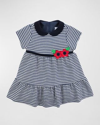 Girl's Houndstooth-Print A-Line Dress, Size 2T-4T