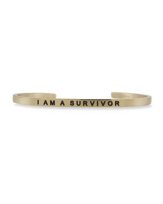 Girl's I Am A Survivor Engraved Bangle Bracelet