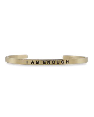 Girl's I Am Enough Engraved Bangle Bracelet