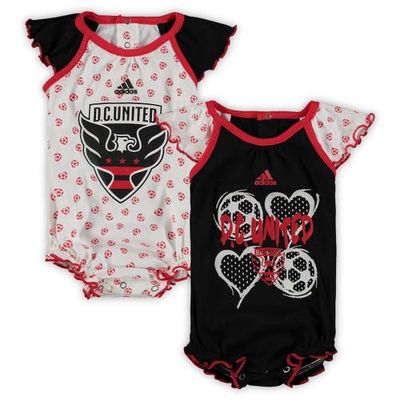 Girls Infant adidas Black/White D.C. United Tiebreaker 2-Pack Bodysuit Set