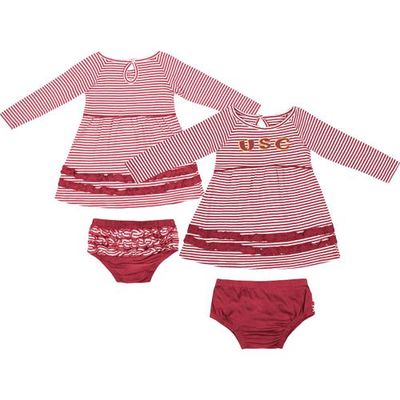 Girls Infant Colosseum Cardinal USC Trojans Whoville Dress & Bloomer Set