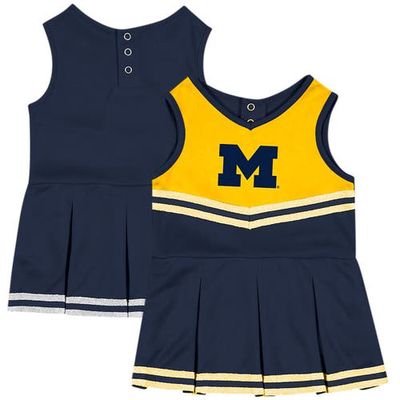 Girls Infant Colosseum Navy Michigan Wolverines Time For Recess Cheer Dress