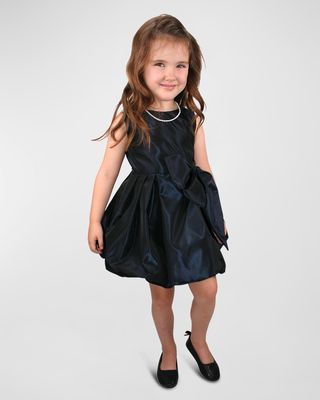 Girl's Iridescent Side Bow Dress, Size 4-6