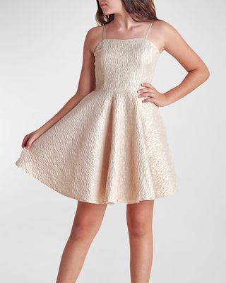 Girl's Jacquard A-Line Dress, Size 7-16