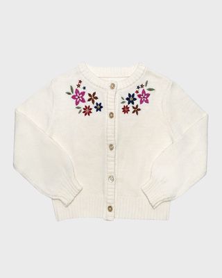 Girl's Jasmine Embroidered Cardigan, Size Newborn-18M