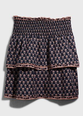 Girl's Jasper Floral Smocked Skirt, Size 2-12
