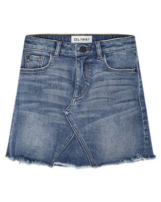 Girls' Jenny Raw-Edge Denim Mini Skirt, Size 7-16