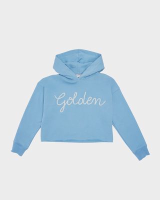 Girl's Journey Cropped Embroidered Hoodie, Size 4-10