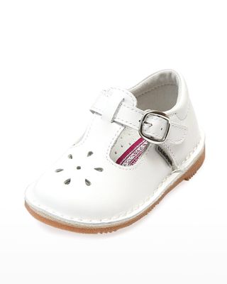 Girl's Joy Leather Cutout T-Strap Mary Jane, Baby/Toddler/Kids