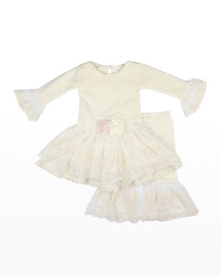 Girl's Juliet Lace Rosette Tutu w/ Pants, Size Newborn-4T
