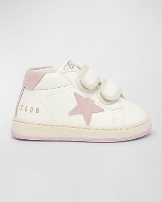 Girl's June Nappa Leather Glitter Star Sneakers, Baby/Toddler