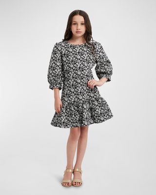 Girl's Kacela Floral-Print Mini Dress, Size 5-14