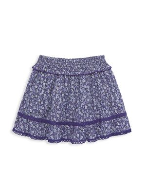Girl's Kara Floral Mini Skirt - Blue Bell - Size 8 - Blue Bell - Size 8