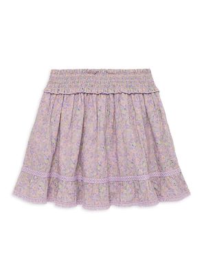 Girl's Kara Floral Mini Skirt - Violet - Size 8 - Violet - Size 8