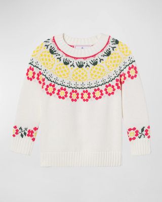 Girl's Katrina Pineapple Intarsia Sweater, Size 2-14