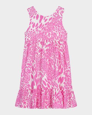 Girl's Knit Leopard-Print Tank Dress, Size 4-12