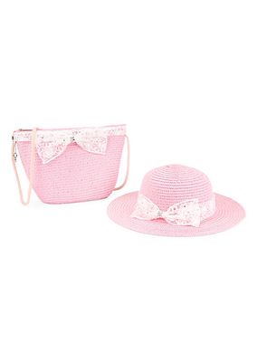 Girl's Lace Bonnet & Bag Set