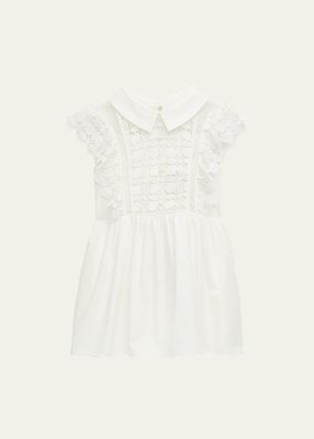 Girl's Lace Point-Collar Mini Dress, Size 3T-12