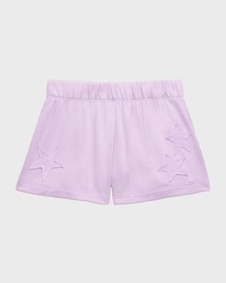 Girl's Laser-Cut Star Shorts, Size S-XL