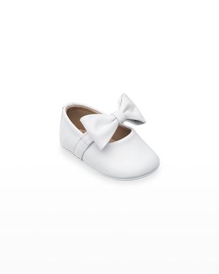 Girl's Leather Ballet Flat w/ Bow, Baby
