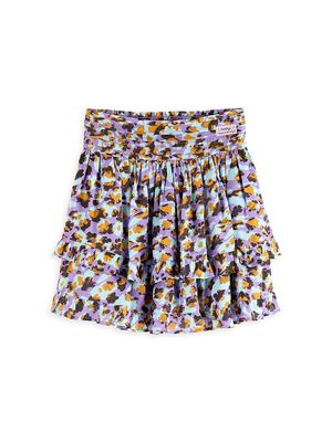 Girl's Leopard Print Mini Skirt - Leopard - Size 10