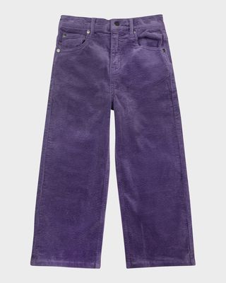Girl's Liana Wide-Leg Corduroy Jeans, Size 2-14