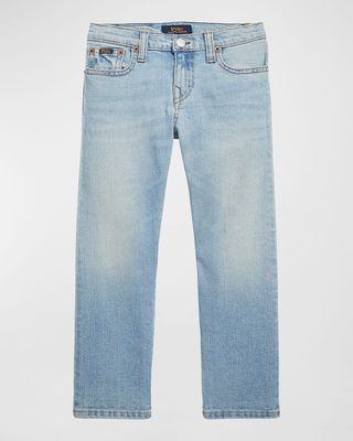 Girl's Light Wash Denim Jeans, Size 2-4