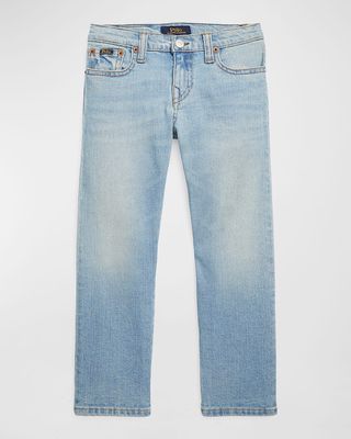 Girl's Light Wash Denim Jeans, Size 5-6X