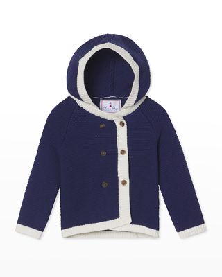 Girl's Logan Hooded Ribbed Sweater, Size Newborn-24M